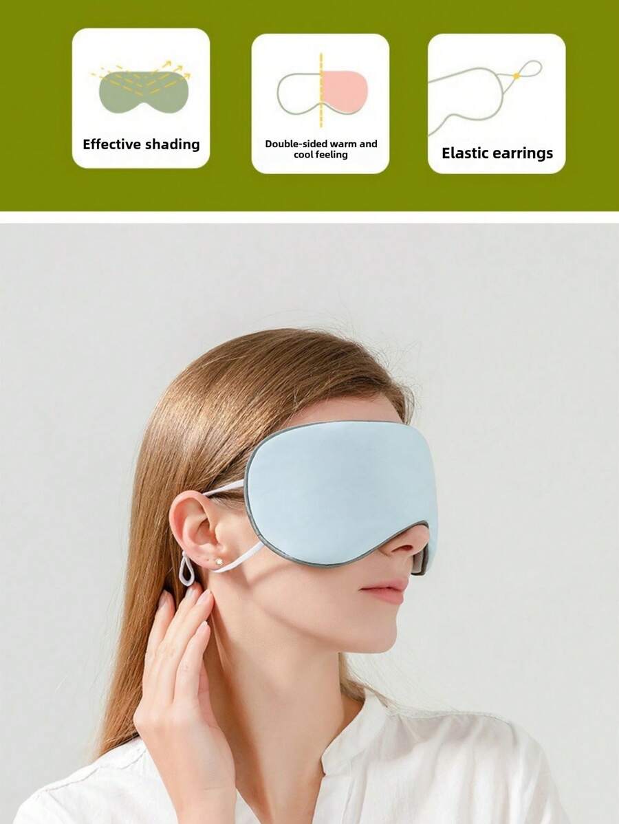 mingxuan 1 pezzo Maschera per gli occhi reversibile, maschera per gli occhi a doppia faccia calda/fredda, maschera per gli occhi multifunzionale, maschera per gli occhi con compressione fredda in chiffon di raso, maschera per gli occhi con compressione calda in velluto, maschera per gli occhi reversibile a doppia faccia multifunzionale, varie opzioni di colore, maschera per gli occhi di alta qualità che blocca la luce, caratteristiche: traspirante, morbida, seta fredda