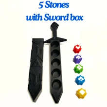Set de 5 piezas de piedras para el juego de Gonggi y espada RPG para juegos de mesa - Juego tradicional de canicas, mejora la coordinación mano-ojo, perfecto como regalo para , Pascua o San Valentín