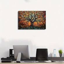 Extra Large Tree Of Life Canvas Wall Art - Wooden Frame Canvas Painting 1 Piece (3) Thickness 2.25cm / 0.9inch , Home Gift Decoration, Room Decoration Aesthetics, Wall Decoration Art, Perfect Gift, Autumn Winter Wall Decoration, Living Room Decoration, Bedroom Decoration, Kitchen Decoration, Entrance Decoration, Bathroom Decoration, Direct Wall Painting, High-Quality Wall Painting Poster - Multicolor - View 5