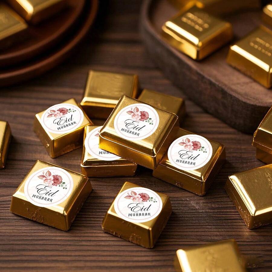 60 Pcs Eid Mubarak Stickers For Candy & Chocolate Boxes, Gift Bags & Envelope Sealing Decorations, Flowers, Plants, And Green Leaves Styles Gift Stickers, Gift Packaging Bag, Multi-Color Stickers, Envelope Sealing Sticker, For Ramadan And Eid Al Fitr. ﻿