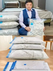 1/5pcs Extra Large Vacuum Storage Bag Set 40x60cm-100x120cm - Save Space, Air-Tight Compression, Dust And Moisture-Proof, Suitable For Clothes And Bedding,Suitable For Dormitories, Wardrobes And Moving(Hand Pump Styles Are Randomly Shipped) - Multicolor - View 9