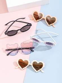 5 件/1 件儿童小熊形时尚眼镜，适合夏季佩戴，非常适合日常佩戴。 - 彩色 - 查看 3