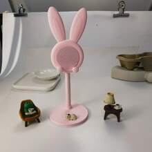 Cute Cell Phone Stand For Desk, Adjustable Bunny Phone Holder - Perfect Student Desktop Companion For Slouchy Days, Desk Accessories Cell Phone Stand, Angle Height Adjustable Bunny Phone Stand For Desk, Cute Rabbit Phone Holder Stand Travel Accessories Travel Must Haves Beach Vacation Summer Holiday School Accessories Back To School Supplies Stuff - Multicolor - View 6