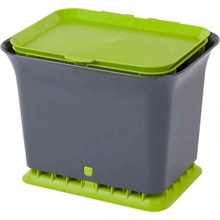 Fresh Air Odor-Free Kitchen Compost Bin, Green Slate - Green Slate - View 1