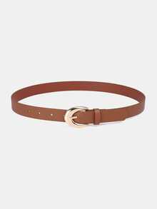 1pc Solid Color Casual PU (Polyurethane) Decorative Belt For Women, Suitable For Everyday Wear - A - View 7