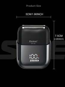 Kemei KM-T82 新款电动剃须刀液晶显示屏往复式剃须刀专业剃须刀男士电动便携式剃须刀旅行剃须刀干湿剃须机男士礼物剃须刀 - 銀色 - 查看 5