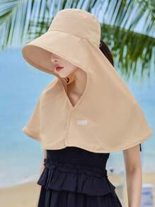 1pc Women's Wide-Brimmed Sun Hat With Face Cover, Neck Protection, Suitable For Outdoor, Travel, Shopping, Made For Spring - Multicolor - View 7