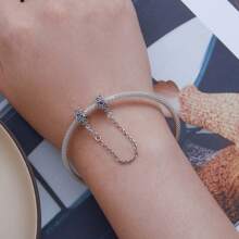 bamoer 1 件 925 纯银精致玫瑰锆石吊坠花朵吊坠适合原创手链精美情人节珠宝 DIY 制作 - 銀色 - 查看 3