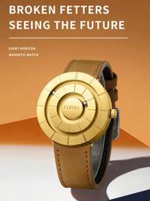 DOM 1 pieza Reloj de hombre DOM, tecnología sin pantalla, correa magnética resistente al agua 30m, reloj de pulsera casual personalizado