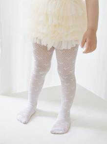 1 Pair Of Girls Solid Color Fishnet Stockings, Love Mesh Pantyhose, Elegant Lady Style, Stockings, Suitable For Spring And Summer - Multicolor - View 8