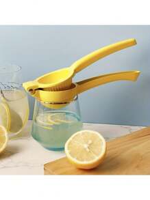 قطعة واحدة منعصارة ليمون معدنية راقية - مستخرج عصير فعال، من الفولاذ المقاوم للصدأ، قبضة مريحة، مدمجة التخزين، عصارة حمضيات يدوية، أداة مطبخ، مناسبة للاستخدام المنزلي/هواة إعداد الطعام - أصفر - مشاهدة 11