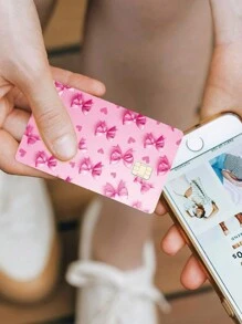 2pcs/3pcs/4pcs Floral & Heart/Bow Painting Pattern PVC Stickers, Cute Landscape Debit/Credit Card Protector Skin, Creative Art Card Decals,Back To School,School Supplies - Multicolor - View 4