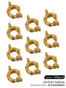 Verstelbare roestvrijstalen karabijnhaken, 10-18 mm ronde veersluiting, veelzijdige hangerconnectoren voor doe-het-zelf kettingen, armbanden, enkelbandjes, ook draagbaar als modieuze sieradenonderdelen, verguld, waterbestendig