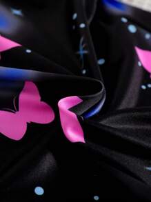 Girls Sleepwear Set: Unicorn Print Glow-In-The-Dark Pullover Top And Comfortable Shorts, Summer - Black - View 7