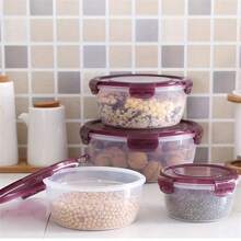 Set da 4 pezzi di contenitori per alimenti sigillati e freschi - alta capacità, in plastica, impilabili, organizer per cucina salvaspazio per frutta, verdura, carne, uova e ravioli, con misure separate da piccolo, medio, grande e extra-large per fornire più opzioni