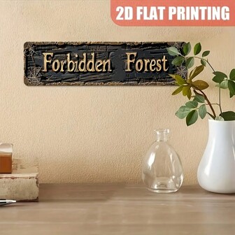 1 件复古“禁林”金属标牌，有趣的金属海报，2D 平面印刷多用途金属装饰，带有预钻孔，方便悬挂，房间装饰，家居装饰，厨房装饰，办公室装饰，花园装饰，户外装饰，卧室装饰，客厅装饰，咖啡厅装饰，餐厅装饰，车库装饰，酒吧装饰