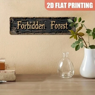 1 件复古“禁林”金属标牌，有趣的金属海报，2D 平面印刷多用途金属装饰，带有预钻孔，方便悬挂，房间装饰，家居装饰，厨房装饰，办公室装饰，花园装饰，户外装饰，卧室装饰，客厅装饰，咖啡厅装饰，餐厅装饰，车库装饰，酒吧装饰