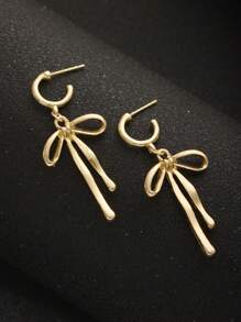 1 Pair Fashion Elegant New Classic Bow Knot Minimalist Everyday Versatile Cute Earrings, European And American Style