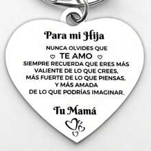 1 pieza Llavero metálico con forma de corazón, regalo para la hija de parte de la madre, regalo del Día de la Madre