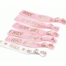 10 peças pulseiras de despedida de solteira de noiva, 1 peça branca de noiva + 9 peças rosa de noiva, acessórios de decoração de noiva, suprimentos para festa de casamento e chá de panela
