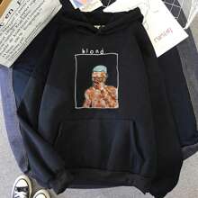 Frank O-Ocean Blond Print Hoodie Anime Graphic Sweatshirt Men Handsome Hoody Oversized Streetwear Cothing Autumn Casual Pullover - 黑色 - 查看 1