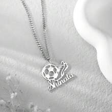 Customized Soccer Ball Name Necklace|Minimalist Necklace With Soccer Charm|Personalized Soccer Team Gifts For Boys And Girls|Sport Jewelry - Multicolor - View 11