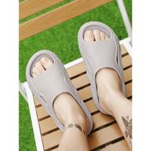 Dép xỏ ngón mùa hè cho nam đế EVA dày, giày thể thao ngoài trời nhẹ, giày đi biển, dép đi trong nhà chống trượt, chống mài mòn - Xám - Xem 6