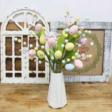 Easter Egg Simulation Berry Cuttings, Spring Flower Stems, Spotted Easter Egg Branches, Suitable For Easter, Flower Arrangement Center Decoration, Colorful Simulation Bouquet Decoration
