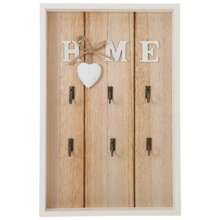 Wooden & Metal Key Holder Hook Board, Home Wall Decor, Living Room Entryway Storage Rack, Wall-Mounted Key Organizer, Jewelry Box, European Style Key Bag & Clothes Hook Storage Rack, Home Decor - Multicolor - View 9