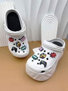 Women's EVA Anti-Slip Soft Thick-Soled Sandals With Cartoon Accessories, Suitable For Vacation, Casual Gatherings And All Indoor/Outdoor Occasions, Providing A Fashionable And Comfortable Wearing Experience - White - View 7