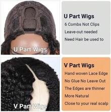 V Part Wig Human Hair No Leave Out 180 Density Human Hair Wigs For Women Afro Kinky Curly Vpart Wig V Shape Wigs