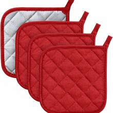 4 件套厨房锅架耐热清洁锅架套装，烤箱隔热垫毛巾布锅架，用于烹饪和烘焙餐厅，厨房隔热垫隔热垫套装 - 彩色 - 查看 3