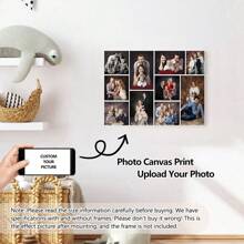 1pc Customize Your Family Photo, Print Custom Photos On Canvas, Personalized Couples Photo Wall Art - Personalized Custom Posters, Upload Your Family Photos, Cozy Family Photos, Couples And Pets Memories Photo Prints, Birthday Gift Art Photos - Multicolor - View 12