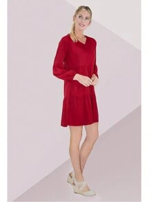 Miss Lavish London Long Sleeve V-Neck Summer Dresses For Women 2024 Casual Elegant Sundress With Pockets, Stylish Tennis Dress, Perfect For Work Or Events, Boho Dress, Fall Wedding Dresses, BLUE-2XL