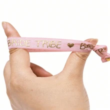 10 peças pulseiras de despedida de solteira de noiva, 1 peça branca de noiva + 9 peças rosa de noiva, acessórios de decoração de noiva, suprimentos para festa de casamento e chá de panela
