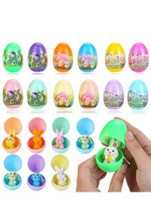 复活节兔子胶囊玩具，破蛋挤压减压球盲盒，颜色和款式随机