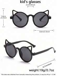 8pcs/1pc Kids' Little Bear Shaped Fashion Glasses For Summer, Perfect For Daily Wear. Kids`S Little Bear Shapes&Flower Shapes Fashion Glasses For Summer, Suitable For Daily Use Glasses Box