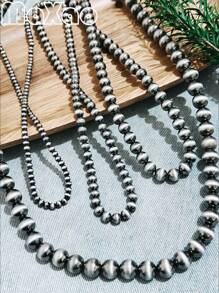 女士复古西部乡村串珠项链，牛仔风格，适合分层佩戴，非常适合度假，店内还有更多热卖商品 - 混合色 - 查看 4