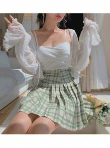 1 chiếc áo choàng bằng vải chiffon nhẹ cho nữ, áo khoác cardigan thường ngày mùa hè, hoàn hảo để mặc như trang phục mặc ngoài - Xem 7