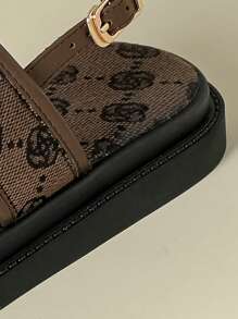 女士厚底绑带凉鞋,波西米亚碎花设计,露趾,舒适厚底,坡跟,适合海滩、夏季、春秋季穿着,可搭配连衣裙,休闲百搭,尺码41-43。 - 咖啡棕 - 查看 9