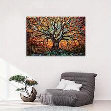 Extra Large Tree Of Life Canvas Wall Art - Wooden Frame Canvas Painting 1 Piece (3) Thickness 2.25cm / 0.9inch , Home Gift Decoration, Room Decoration Aesthetics, Wall Decoration Art, Perfect Gift, Autumn Winter Wall Decoration, Living Room Decoration, Bedroom Decoration, Kitchen Decoration, Entrance Decoration, Bathroom Decoration, Direct Wall Painting, High-Quality Wall Painting Poster - Multicolor - View 1