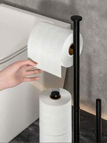 1 pieza Soporte para toallas de papel, soporte de papel de lavado independiente, soporte de papel de lavado estilo granja, estantería y soporte organizador vertical de rollo de papel industrial con tubo, soporte de papel de lavado para el baño con reserva de papel de lavado