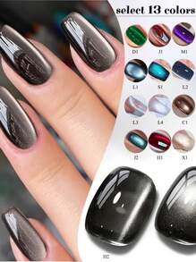 MISS SHAKA 10ml 黑玻璃猫磁性凝胶指甲油朋克风格美甲修甲油半永久性凝胶适合冬季美甲用品圣诞指甲