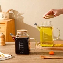 1 件装病毒式厨房玻璃油醋瓶，耐热、防漏、防油脂、大容量 - 透明 - 查看 4