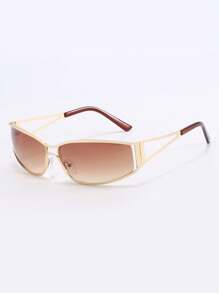 Retro Y2K Hollow Chic Fashion Glasses For Women, 2025 New Style For Summer Beach Vacation,Outdoor,Travel Shades Street Y2k Style Oversized Wrap Frame For Music Festival Preppy Style For Back To School
