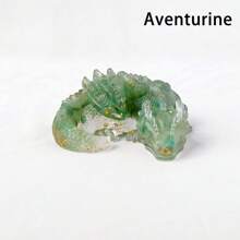 1 pieza Estatua de piedra de cristal natural Wolong, figura decorativa de dragón de Reiki, amuleto de Feng Shui para decoración del hogar y la oficina