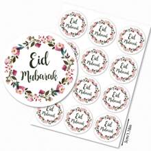 60 Pcs Eid Mubarak Stickers For Candy & Chocolate Boxes, Gift Bags & Envelope Sealing Decorations, Flowers, Plants, And Green Leaves Styles Gift Stickers, Gift Packaging Bag, Multi-Color Stickers, Envelope Sealing Sticker, For Ramadan And Eid Al Fitr. ﻿
