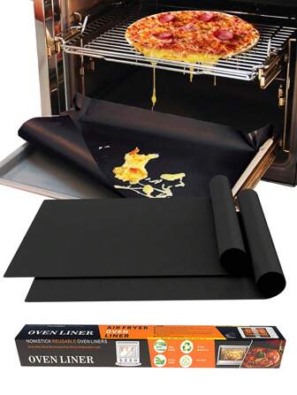 1pc Oven Bottom Lining, PTFE Oven Lining, Baking Lining, Reusable Oven Lining, Suitable For Electric Gas Ovens And Microwave Grills, Non Stick, Heavy-Duty, BPA And PFOA Free