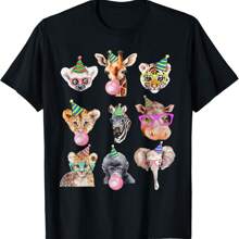 Zoo Animals Wildlife Birthday Party Zoo Day Animals T-Shirt - Black - View 1