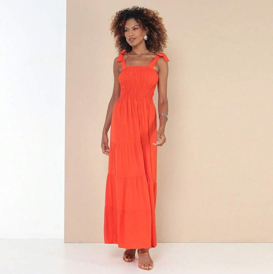 Women Dresses - 橘色 - 查看 1